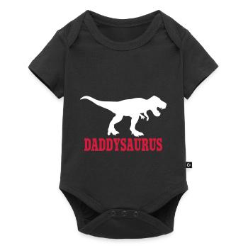 Daddy Saurus - Baby Premium Kurzarmbody - Schwarz - Vorne