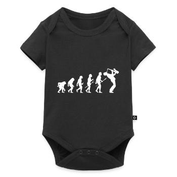 Saxophon Saxophonist Saxophonist Evolution Funny - Baby Premium Kurzarmbody - Schwarz - Vorne