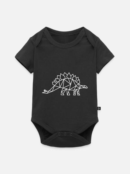 Stegosaurus Geometrie Dino - Baby Premium Kurzarmbody - Schwarz
