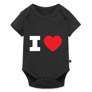 I LOVE - HEART Add Your own text - Baby Premium short-sleeve bodysuit - black - Front
