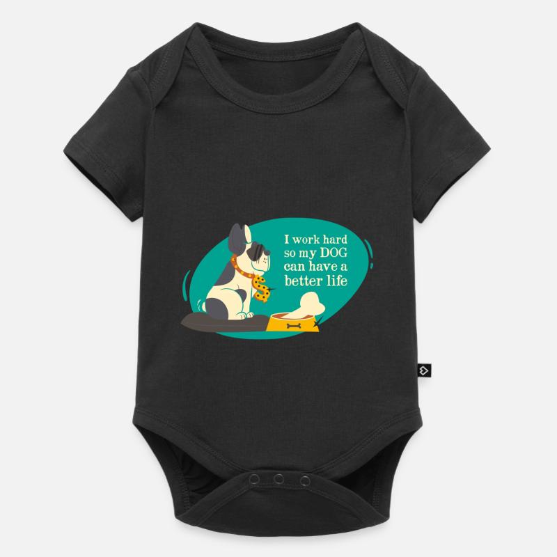 Hund - Baby Premium Kurzarmbody - Schwarz