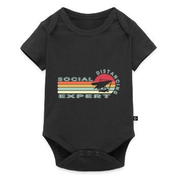 Social distancing Expert Hang Gliding - Baby Premium Kurzarmbody - Schwarz - Vorne