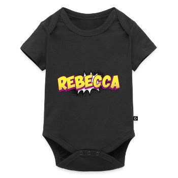 Rebecca Nom personnalisé Style bande dessinée Pop Art, - Body à manches courtes Premium Bébé - noir - Devant