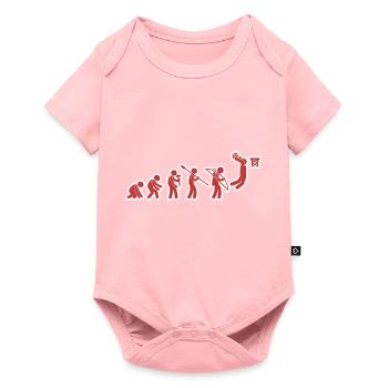 Evolution Basketball Red White Grunge - Baby Premium short-sleeve bodysuit - rose - Front