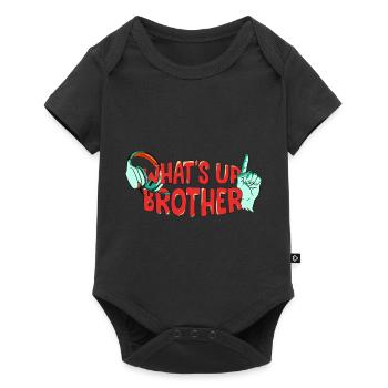 Streamer tendance drôle - What’s Up Brother - Body à manches courtes Premium Bébé - noir - Devant
