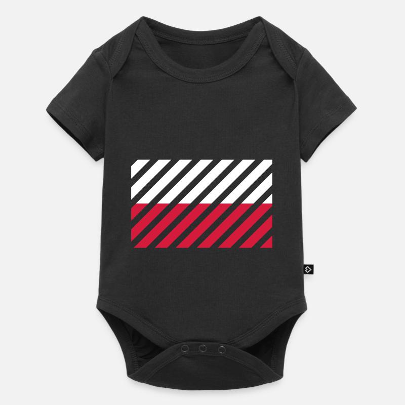 Drapeau rayé Pologne - Body à manches courtes Premium Bébé - noir