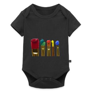 brush - Baby Premium short-sleeve bodysuit - black - Front