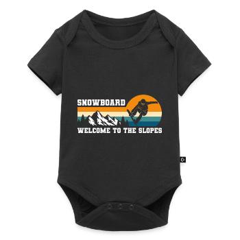 Snowboarder snow slope - Baby Premium short-sleeve bodysuit - black - Front