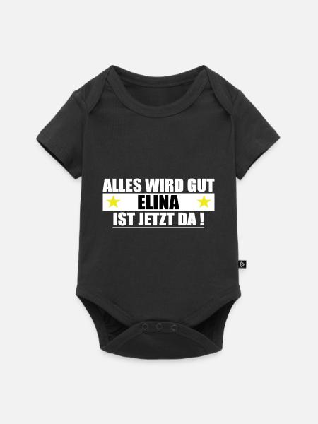 Elina Name Vorname Geburtstag - Premium kortærmet baby-body  - sort