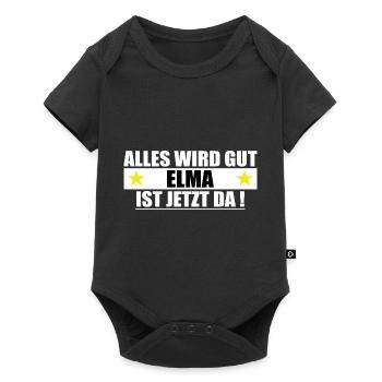 Elma Last Name First Name Birthday - Baby Premium short-sleeve bodysuit - black - Front
