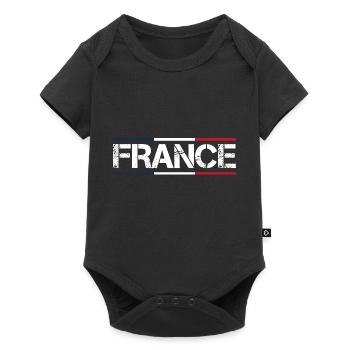 FRANCE drapeau et emblème de la France. Supporter - Body à manches courtes Premium Bébé - noir - Devant