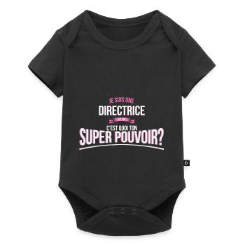 Directrice super pouvoir cadeau - Body à manches courtes Premium Bébé - noir - Devant