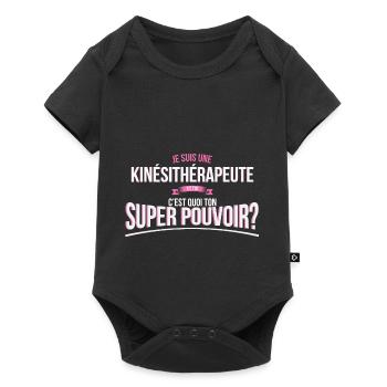 Kinésithérapeute super pouvoir cadeau - Body à manches courtes Premium Bébé - noir - Devant
