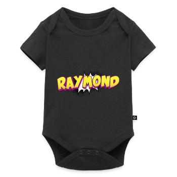 Raymond Nom personnalisé Style bande dessinée Pop Art, - Body à manches courtes Premium Bébé - noir - Devant