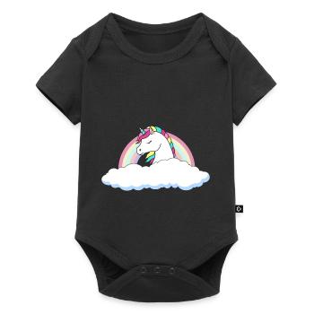 Unicorn above the clouds - Baby Premium short-sleeve bodysuit - black - Front