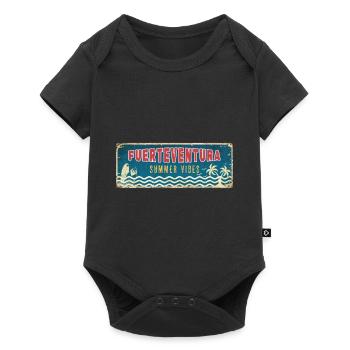 Fuerteventura Sommer Sonne Strand Meer Palmen - Baby Premium Kurzarmbody - Schwarz - Vorne