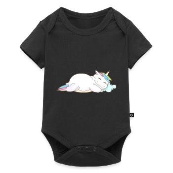 Unicorn Sleep Tired Pillows Chill Gift - Baby Premium short-sleeve bodysuit - black - Front
