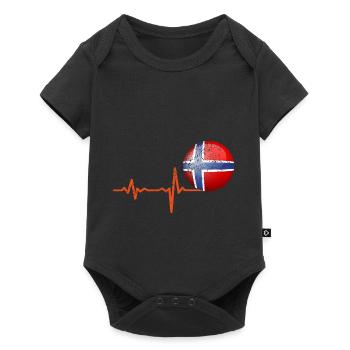 Heartbeat Norvège balle cadeau - Body à manches courtes Premium Bébé - noir - Devant