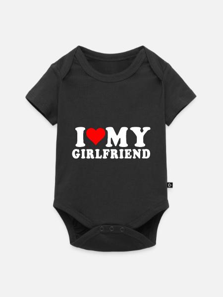 i love my girlfriend - Body à manches courtes Premium Bébé - noir
