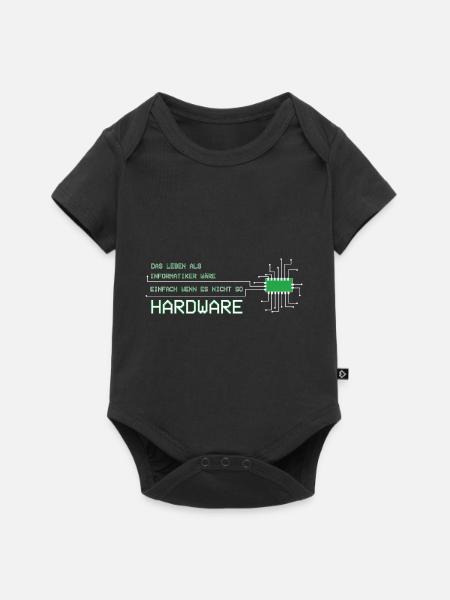 Informatiker Techniker Leben wäre einfach Hardware - Baby Premium Kurzarmbody - Schwarz