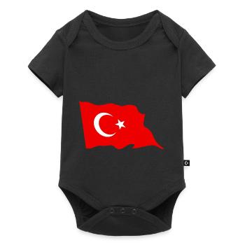 Türkei Fahne - Baby Premium Kurzarmbody - Schwarz - Vorne