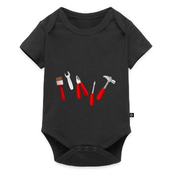 tool tools brush hammer screwdriver pliers - Baby Premium short-sleeve bodysuit - black - Front