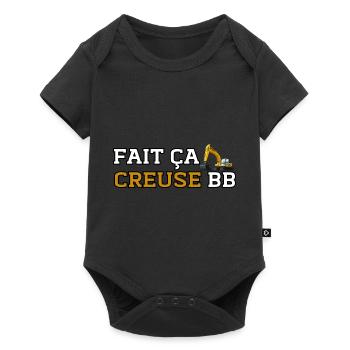 Fait ça Creuse bb humour Pelleteuse - Body à manches courtes Premium Bébé - noir - Devant
