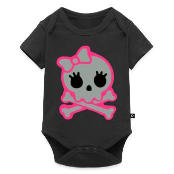 skull - Baby Premium Kurzarmbody - Schwarz - Vorne