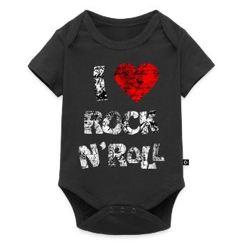 I LOVE ROCK N'ROLL - Baby Premium short-sleeve bodysuit - black - Front