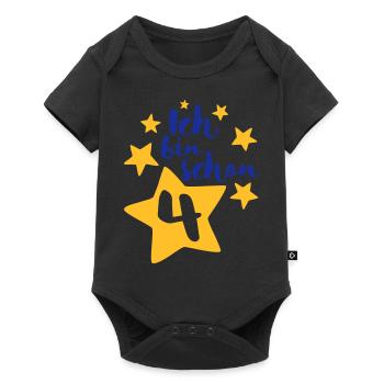 Ich bin schon Vier! - Baby Premium Kurzarmbody - Schwarz - Vorne