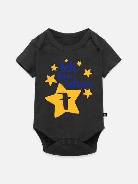 Ich bin schon Sieben! - Baby Premium Kurzarmbody - Schwarz