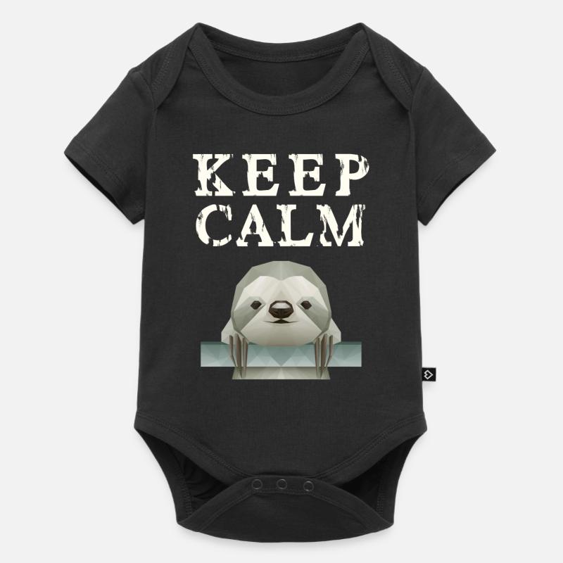 Keep Calm Sloth - Baby Premium short-sleeve bodysuit - black