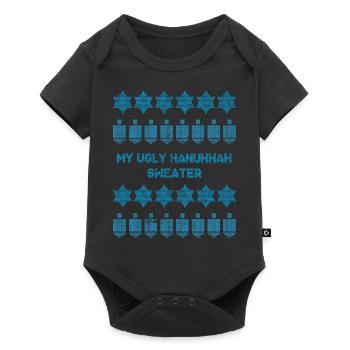 Ugly Hanukkah, Hanukkah, Festival of Lights, Gift - Baby Premium short-sleeve bodysuit - black - Front