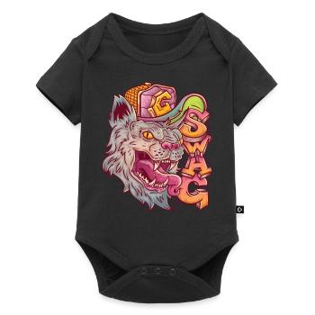 Wild swag cat in graffiti style. - Baby Premium short-sleeve bodysuit - black - Front