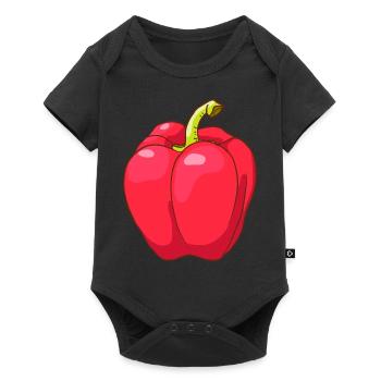 Poivron rouge - Body à manches courtes Premium Bébé - noir - Devant