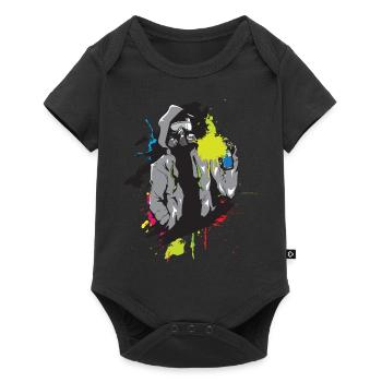 Masque Grafitti pulvérisateur - Body à manches courtes Premium Bébé - noir - Devant