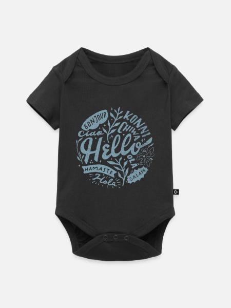Hallo Meersprachig - Baby Premium Kurzarmbody - Schwarz