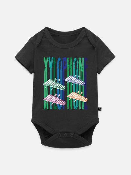 Rainbow Xylophone - Baby Premium Kurzarmbody - Schwarz