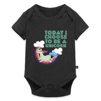 T-shirt drôle de cadeau de licorne - Body à manches courtes Premium Bébé - noir - Devant