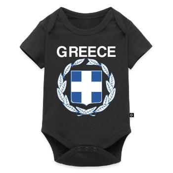 Greece coat of arms - Baby Premium short-sleeve bodysuit - black - Front