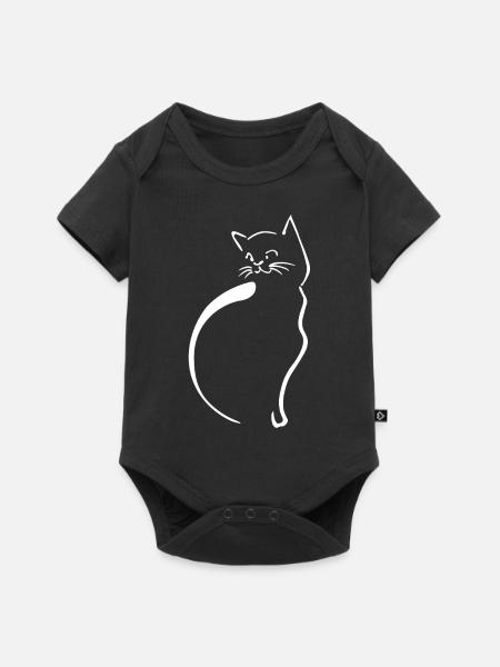 Katzen Design - Baby Premium Kurzarmbody - Schwarz
