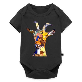 Die bunte Ziege ist da... - Baby Premium Kurzarmbody - Schwarz - Vorne