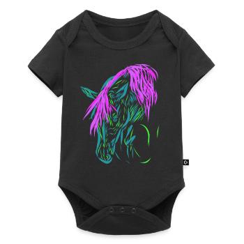 Horse - Baby Premium short-sleeve bodysuit - black - Front