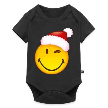 Smiley Santa Claus - Body à manches courtes Premium Bébé - noir - Devant