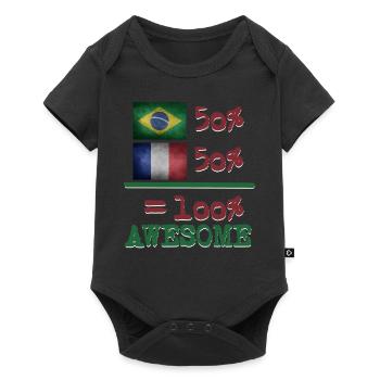 Brésil France awesome - Body à manches courtes Premium Bébé - noir - Devant