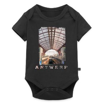 Antwerp | Central Station - Baby Premium short-sleeve bodysuit - black - Front