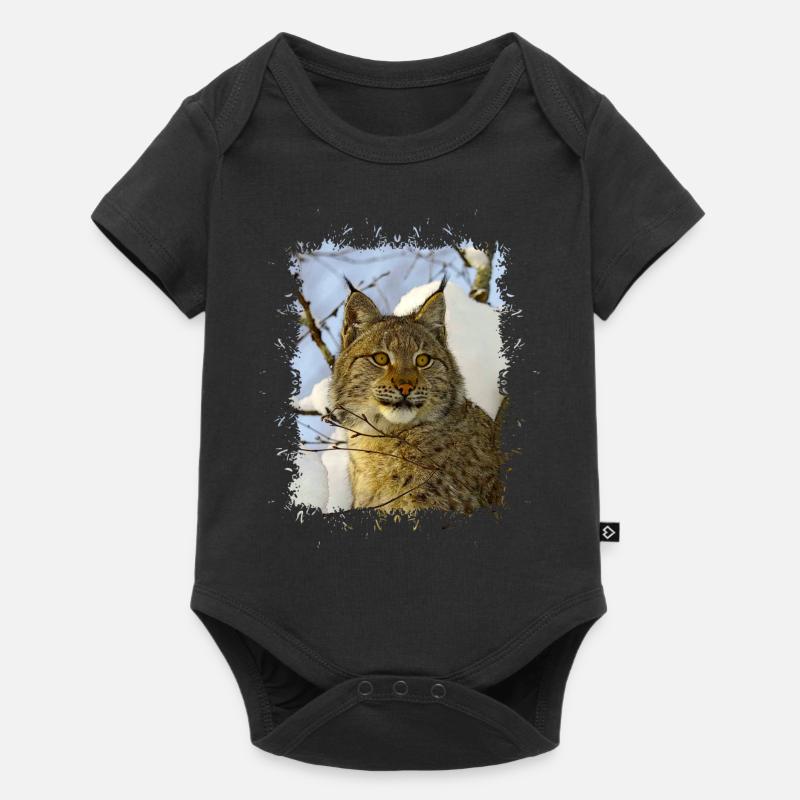 Luchs - Baby Premium Kurzarmbody - Schwarz