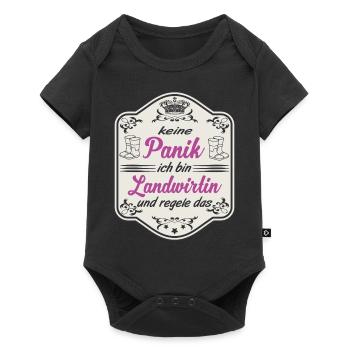 Bauerin Landwirtin Panik - Baby Premium Kurzarmbody - Schwarz - Vorne