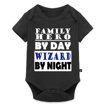 Magier Magie Zauberer Halloween Hokus Pokus - Baby Premium Kurzarmbody - Schwarz - Vorne