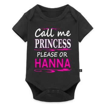 mon nom est Hanna, nom de jeune fille princesse Hanna - Body à manches courtes Premium Bébé - noir - Devant